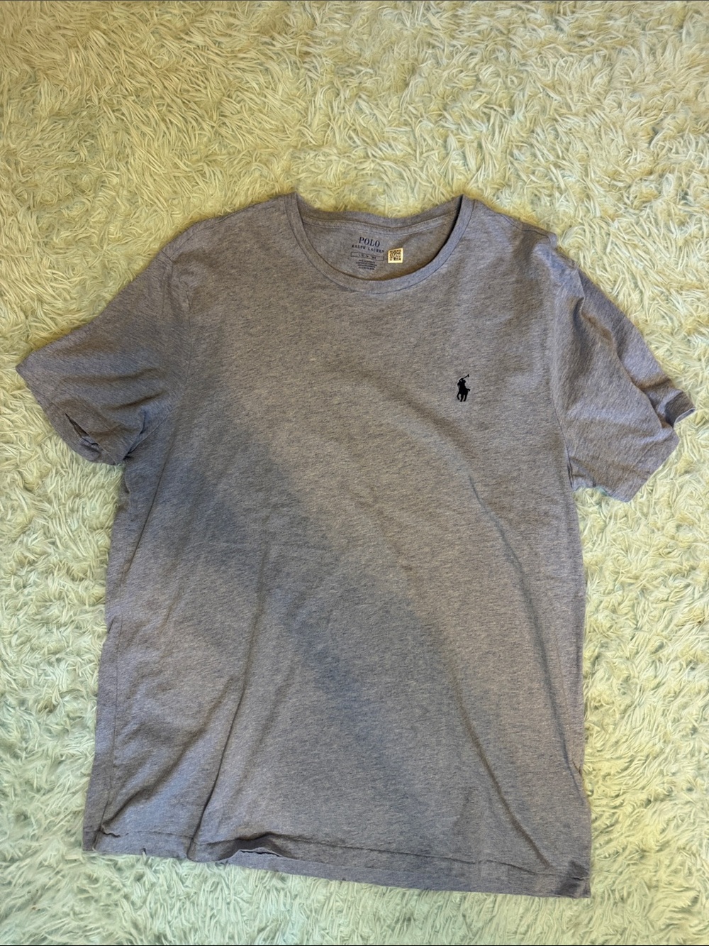 Polo by Ralph Lauren Heather Gray Crew Neck Logo Tee large #54